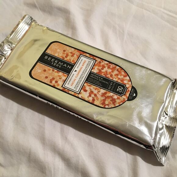 Beekman 1802 Honey & Orange Blossom facial cleansing wipes 30 count 6 oz - Picture 2 of 3